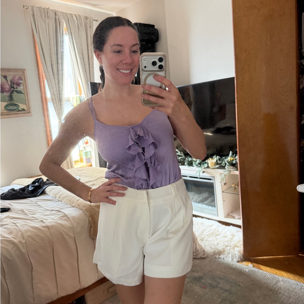 Diane Von Furstenberg Lavender Silk Blend Top